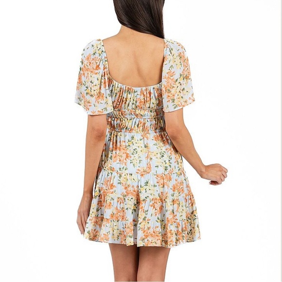 B. Smart NWT Light Blue Floral Sleeveless Mini Dress Juniors Size 13 - Picture 9 of 9